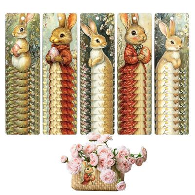 Etichete pentru Coșul de Paște Set de 50 de Etichete Festive pentru Pungi cu Dulciuri Iepurași de Paște Etichete pentru Petreceri de Paște Artizanat de Primăvară Cu Sfoară