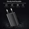 1-5Pcs Black Universal 5W EU Plug Travel USB Wall Charger 5V/1A Rapid Charging For iPhone 7 8 Plus Redmi Phone AC Adapter