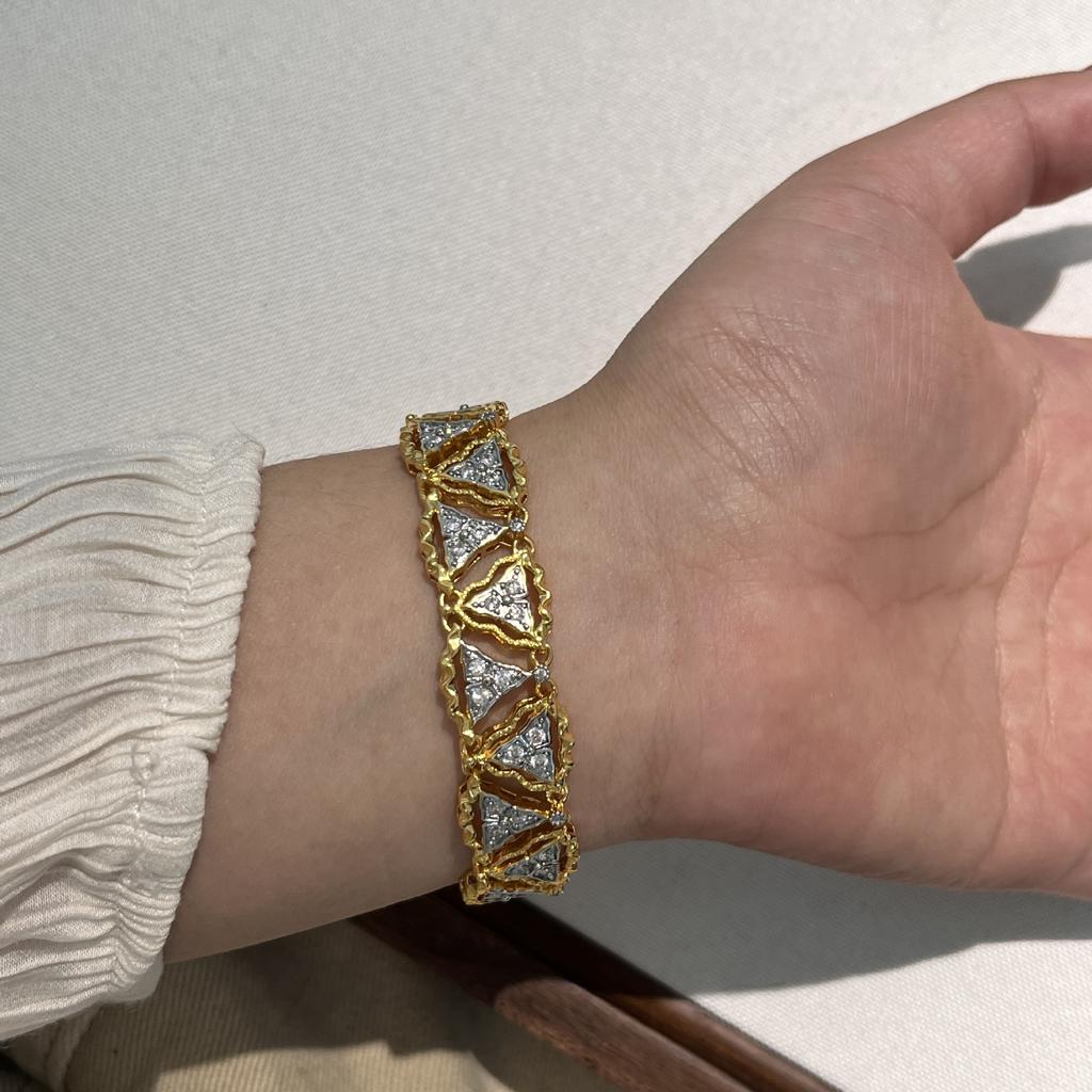 Italian Retro Cloth Style Full Diamond Hollow Bracelet Ring Earrings Premium Light Luxury Old Money Style Set
