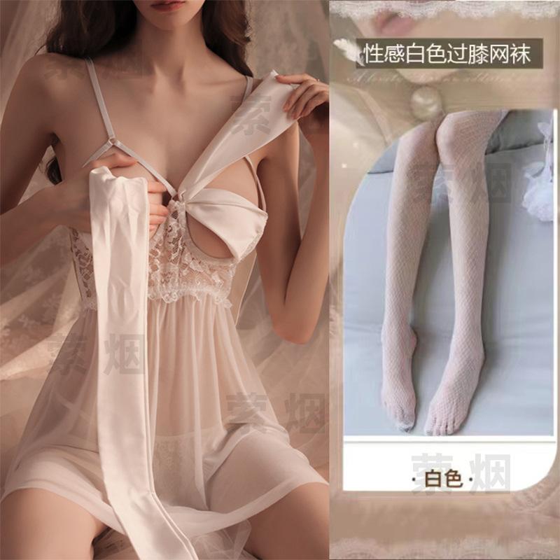 Sex underwear women's sexy large size lace backless uniform new temptation bow passion suit