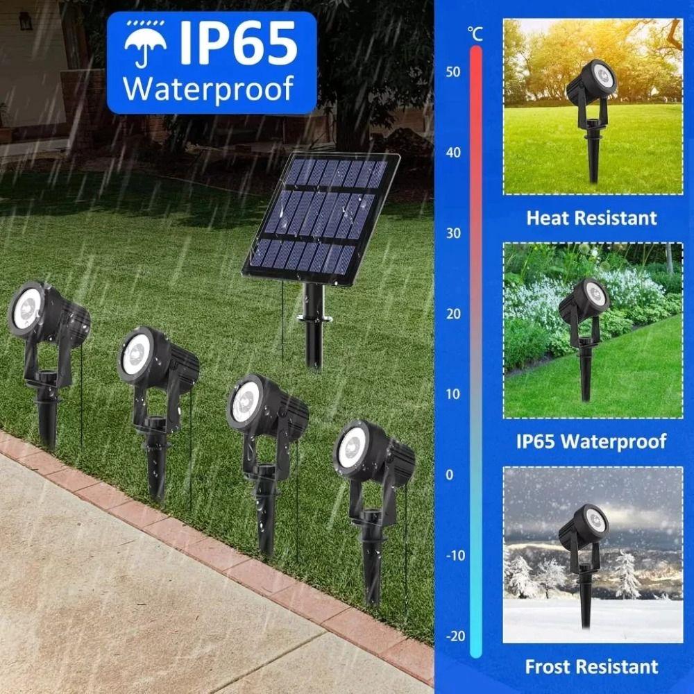 Solar Powered Solar Landscape Lights 4 In 1 Garden Lawn Lamp Decoration Solar Spotlights  Outdoor