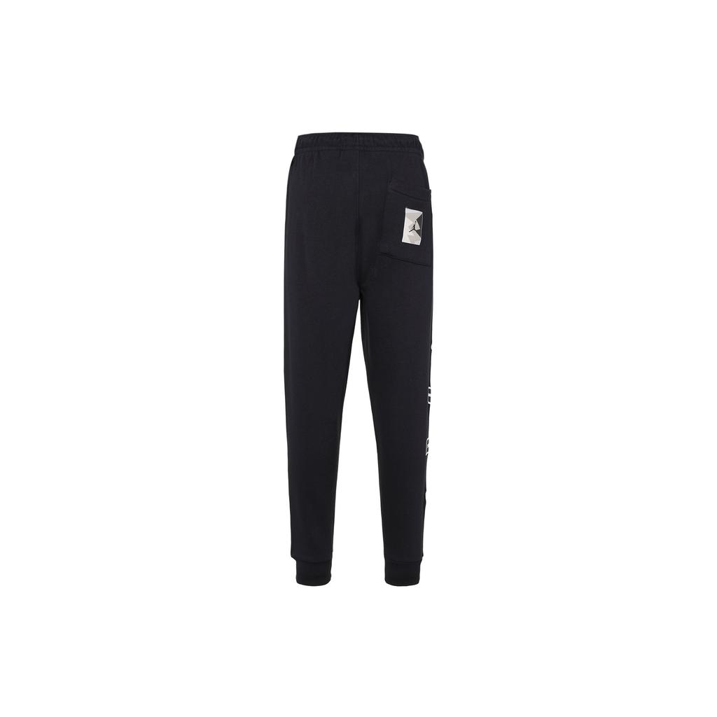 Jordan Alphabet Logo Print Drawstring Mid-Waist Knit Joggers Men Bottoms Black FB7028-010