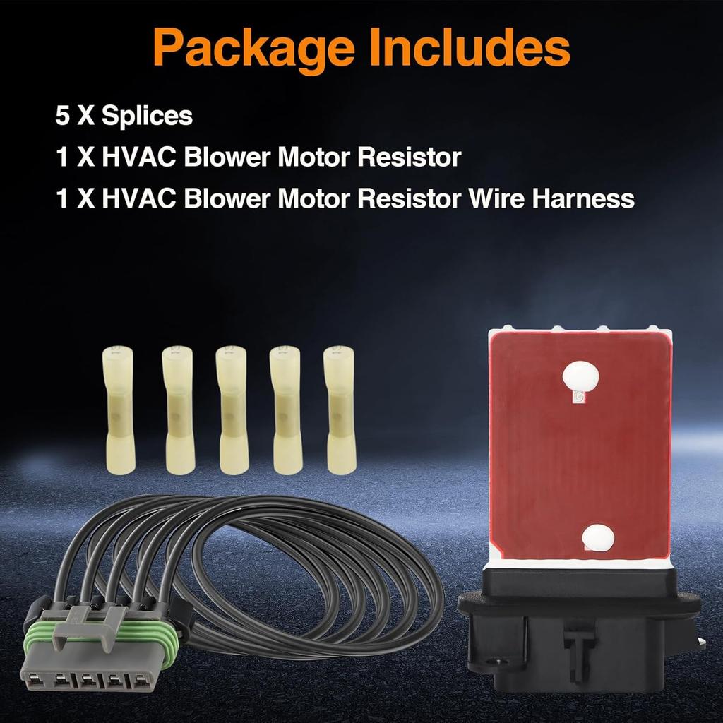HVAC Blower Motor Resistor Kit AC Blower Control Module with 13 AWG Connector Wire Harness Compatible with Chevrolet Sonic 2012-2021 Spark 2013-2015