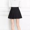 Women's Autumn High-Waisted A-Line Puffed Skirt Elasticated Waist Pleated Black Umbrella Full-Skirted Casual All-match Versatile Skirt