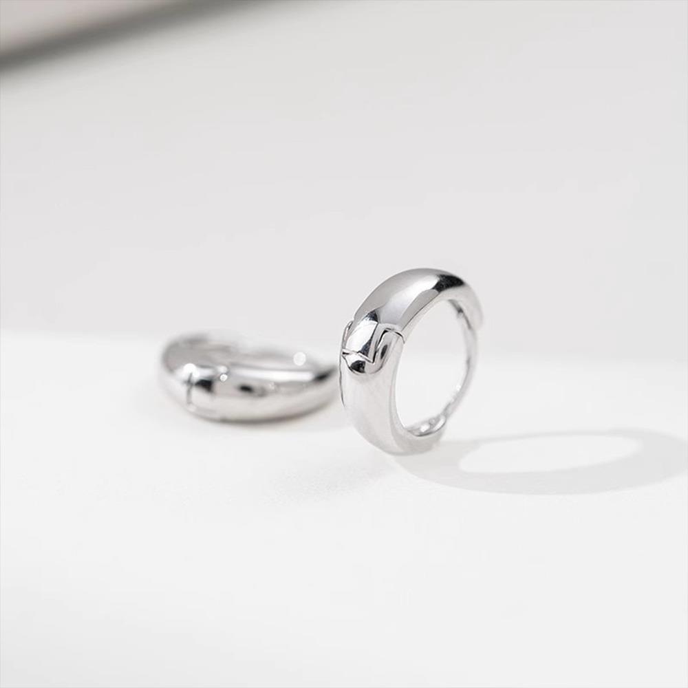 Women's Daily Chic Big Bold Simple Silver Mini Hoop Earrings