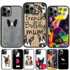 Süßer Welpe Mops Französische Bulldogge Box Handyhülle Cover Für iPhone 17 Air 15 16 Pro Max 14 13 12 11 Pro Max Plus