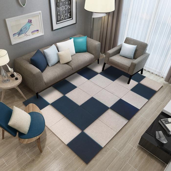 Modern Splicing Living Room Bedroom Bed Carpet Geometric Coffee Table Dressing Room Carpet