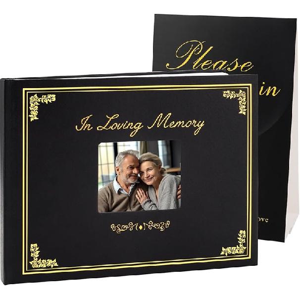 SOITIS Funeral Guest Book for Memorial Service Celebration of Life Guest Book 80 Pages Funeral Sign-in Book - A Celebration of Life Book with Photo