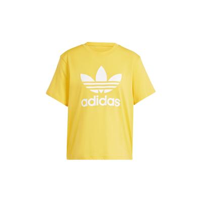 adidas Camiseta Feminina Manga Curta Gola Redonda Estampa Logo Originals Ombro Caído Amarelo IN8438