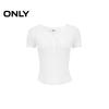 ONLY Women's V-Neck Short Sleeve Hollow Knit Sweater