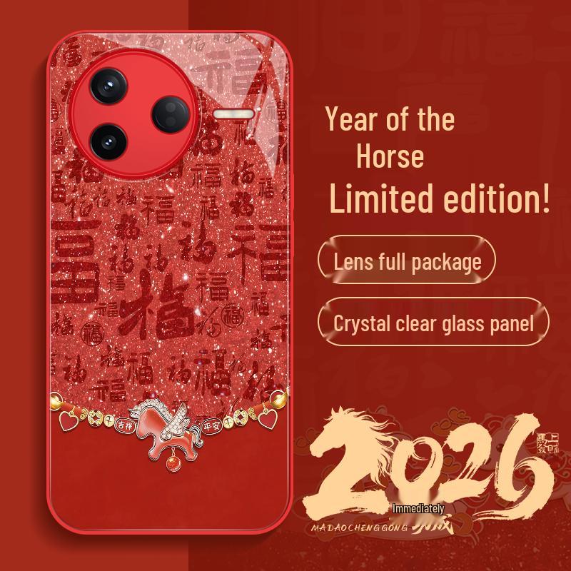 Redmi K80 Year of the Horse Red Anti-Drop Phone Case