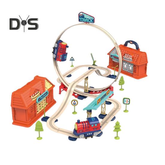 

1 комплект для строительства железной дороги для детей, мальчиков и девочек, развивающая игрушка для строительства железной дороги, детская пластиковая игрушка для сборки железной дороги STEM D