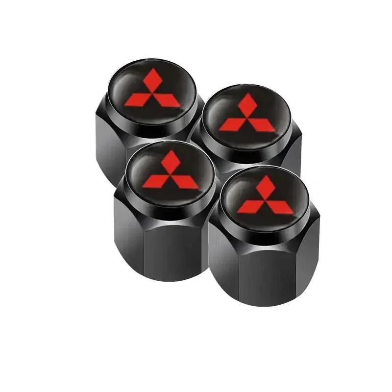 4pcs Alloy Car Tire Valve Caps Wheel Stem Air Covers for Mitsubishi Logo ASX Ralliart Outlander Lancer Pajero Eclipse Galant EVO