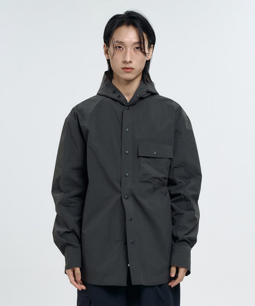 POLLUTION Micro Ripstop Hoodie Charcoal