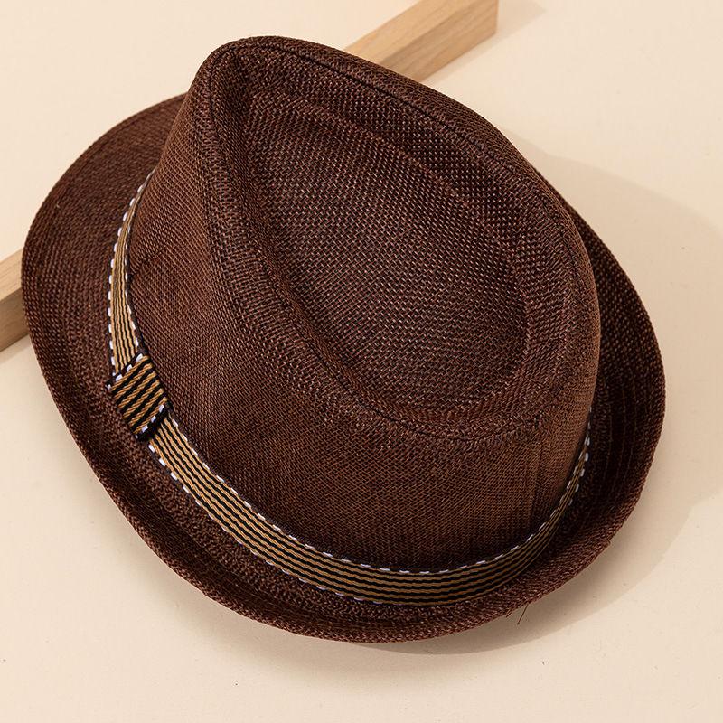 Sommarresa Utomhus Herr och Dam Andningsbar Snabbtorkande Solskydd Brittisk Retro Bälte Cylinderhatt