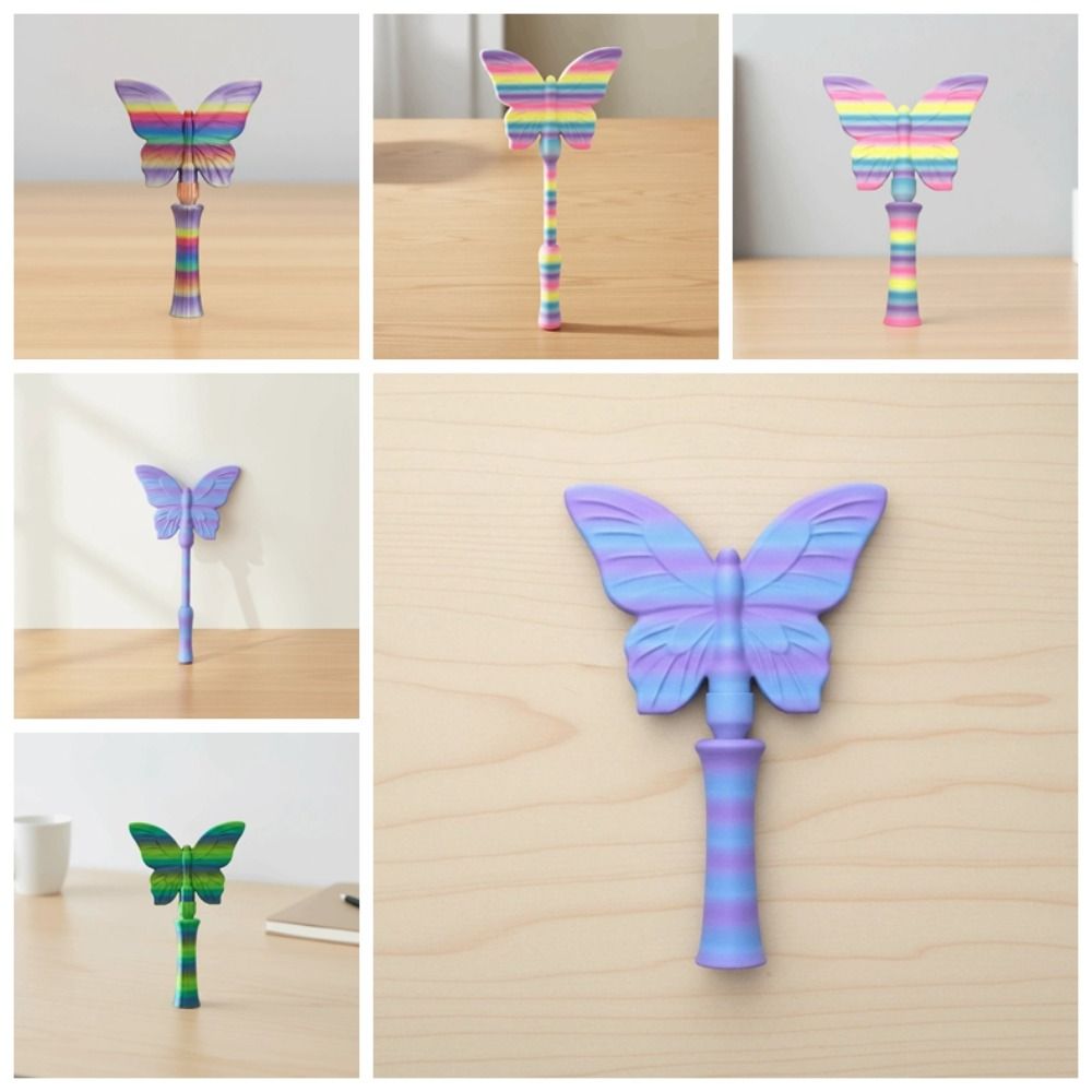 Odnímatelný 3D tištěný kouzelný hůlka Tap to Pay Přenosný držák na kouzelnou hůlku ve tvaru motýla Dárek pro dívky