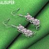 Cute 925 Sterling Silver AAA Zirconia Cat Earrings - Stylish Evening Jewelry