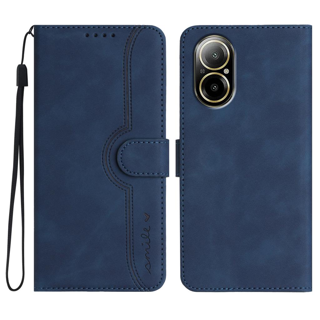 YX0030 For Realme C67 4G Wallet Case PU Leather Phone Cover Smile Imprinted