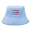 Bucket Hat With Flag of Costa Rica Print , Patriotic Women's Hat Foldable Trendy Fashion Fishing Cap