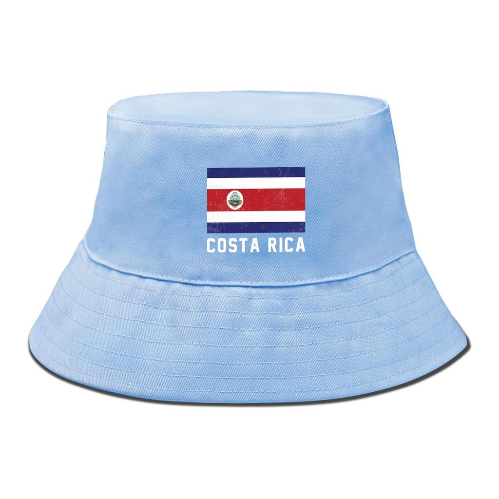 Bucket Hat With Flag of Costa Rica Print , Patriotic Women's Hat Foldable Trendy Fashion Fishing Cap