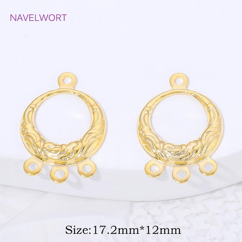 

Connectors For Jewerly 18K Gold Plated Brass Hollow Round Charms Connector For Bracelets Accessories,DIY Earrings Findings 5 pieces
