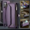 Custodia di Lusso in Pelle per Samsung S24 FE S23 Ultra S22 S21 Plus S20 S25 A16 A17 A57 A55 A35 A54 A34 S26 Tracolla con Cordino Portafoglio con Zip Slot per Carte Copertura