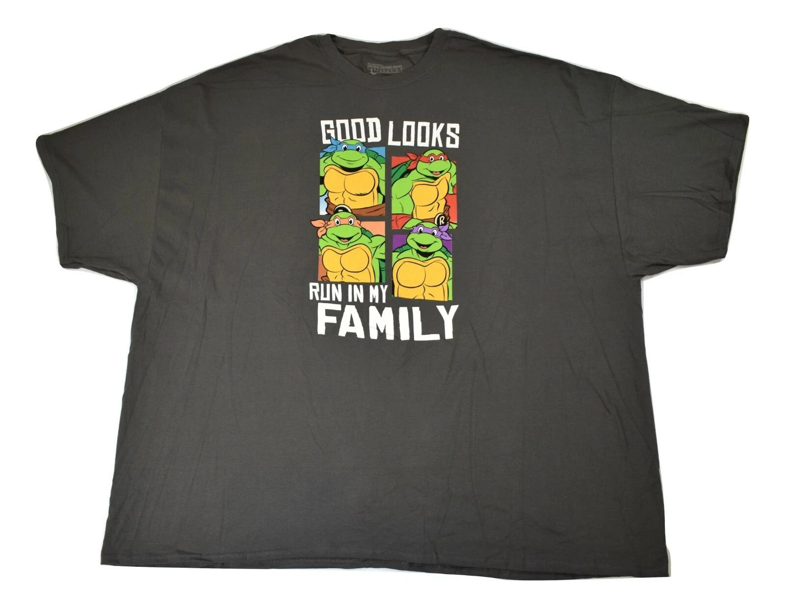 Teenage Mutant Ninja Turtles Mens Good Looks Run In My Family Shirt New 5XL 3XL