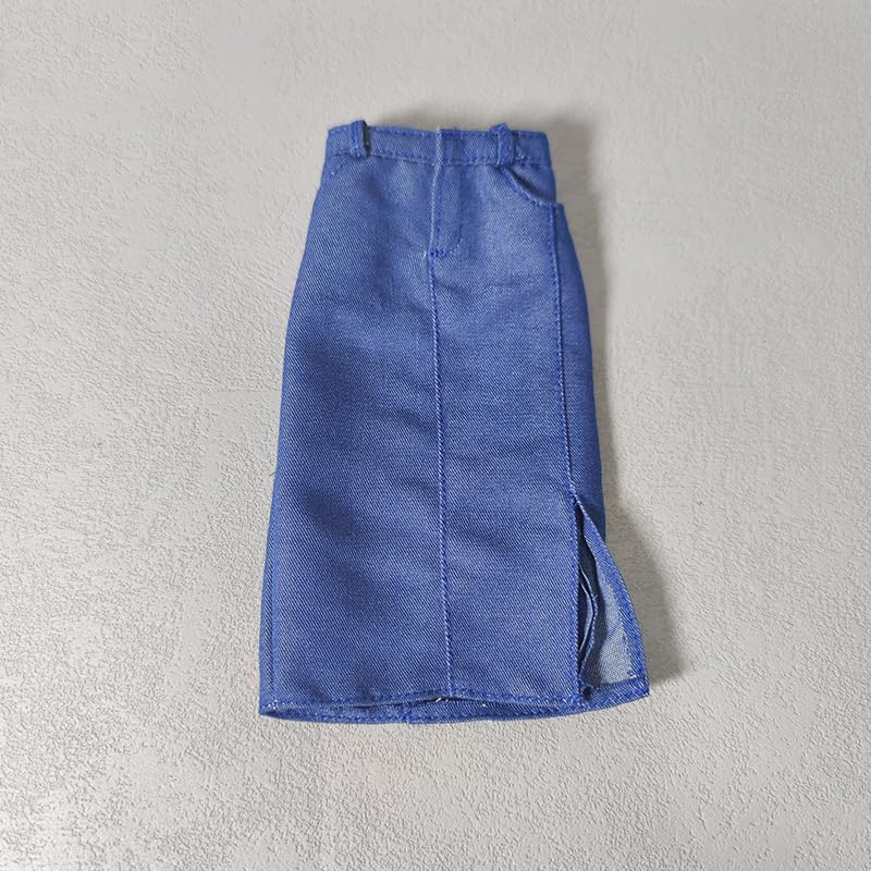 

HAMRETHYPPZ 1/6 Scale Costume, Female Denim Long Skirt, Hip-Hugging Skirt, Sexy Long Skirt (Body, Head, Shoes, etc. Not Included), Blue