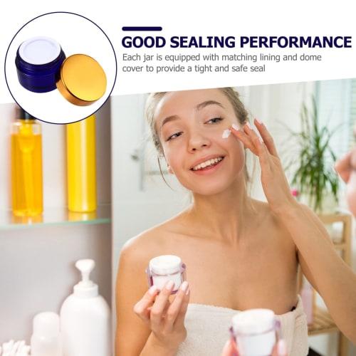 Lurrose Glass Cream Containers, 30g, Set of 12, Blue, 4x4x5cm