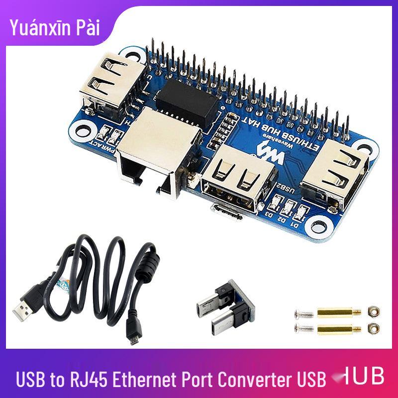 Raspberry Pi Zero 2W USB to Ethernet Adapter & USB Hub Expansion Board