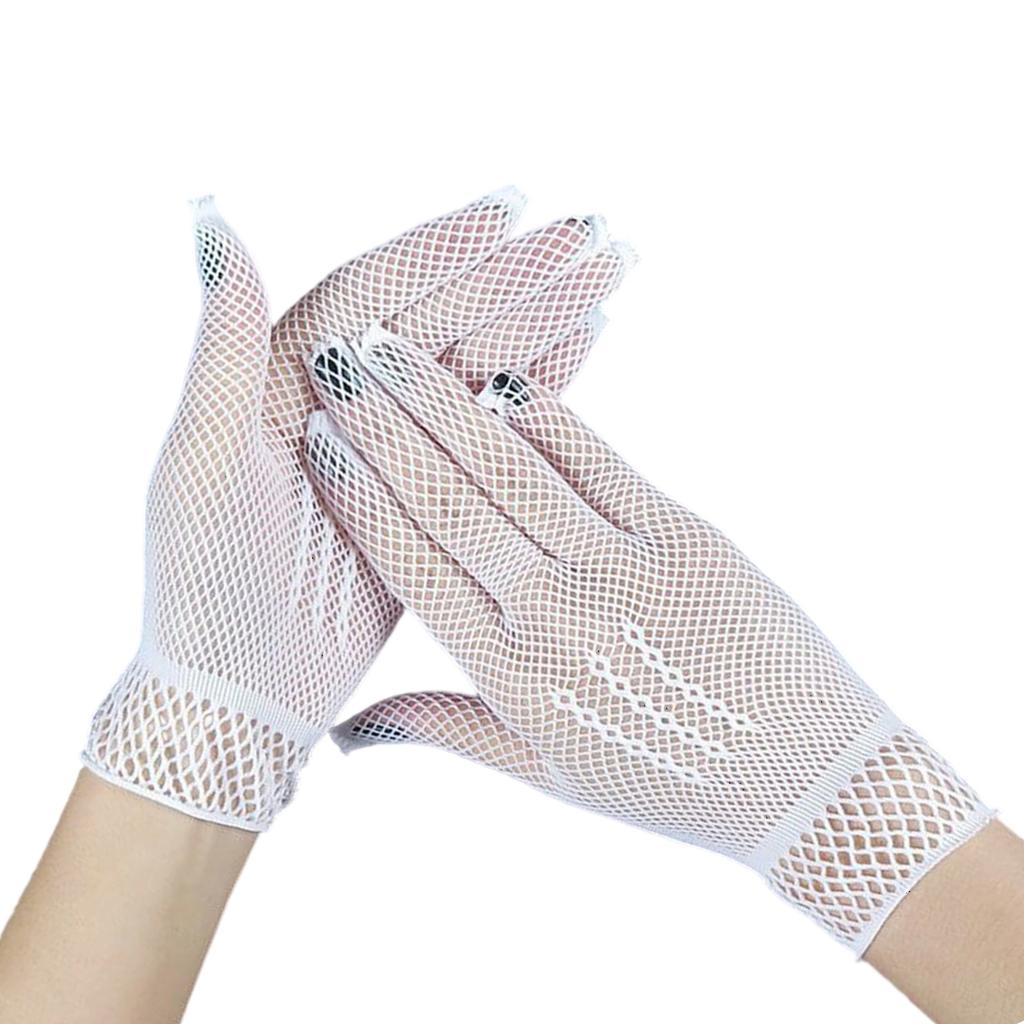 Fischernetz-Handschuhe Sonnenschutz Kurze Handschuhe aus weichem, dehnbarem Stoff für Outdoor-Aktivitäten Sommer Hochzeitsveranstaltungen Damen Handbekleidung