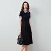 Chuyu Women's Denim Collar A-Line Polo Dress