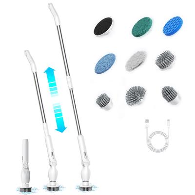 9-in-1 Elektrischer Spin Scrubber mit 9 Bürstenköpfen Kabelloser Reinigungsbürsten-Scrubber Einstellbarer Winkel