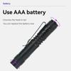 Mini LED UV Light 395nm Ultraviolet Light With Clip Portable Pet Urine Stains Detector Waterproof LED Handheld Flashlight