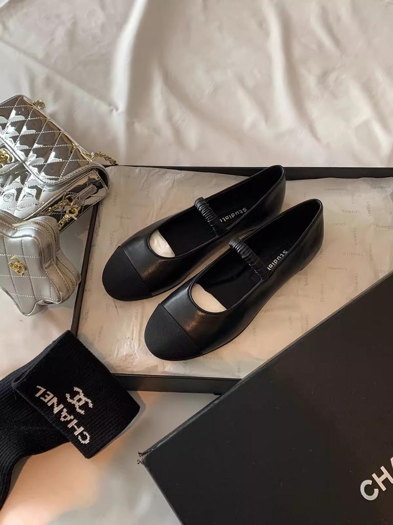 Cowhide version of grape mother, the same color matching is thin and elastic, with retro leather Mary Jane shoes women's flat shoes