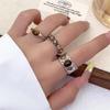 Verstellbarer Melanoid Tigerauge Ovaler Ring für Damen – Vintage-Design, Zeigefinger Schmuck.