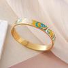 European and American Bestseller: 18K Gold Plated Titanium Steel Enamel Bracelet - Women’s Colorful Drip Oil Light Luxury Jewelry.
