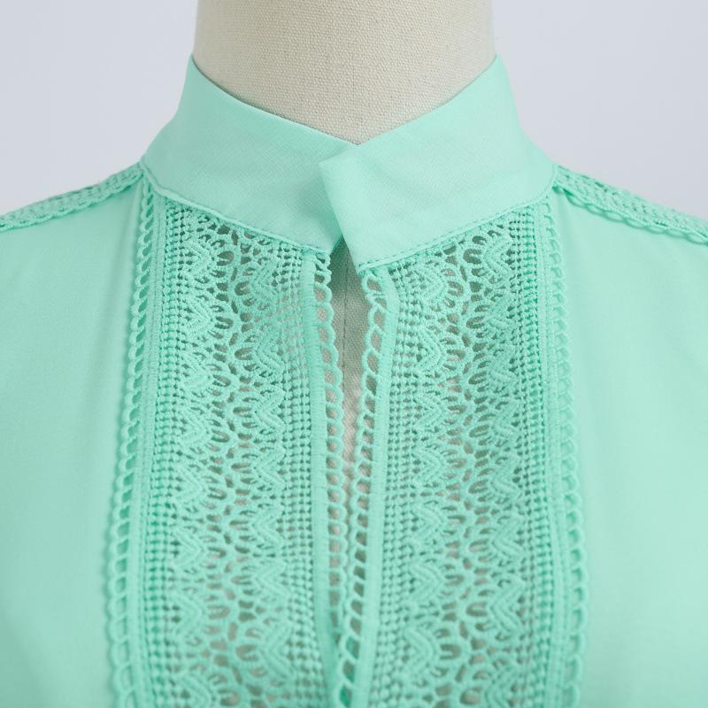 Summer Spring Women Long Sleeve Maxi Party Vestido V-neck Lace Embroidery Elegant Evening Wedding Bridesmaids Dress Shirt