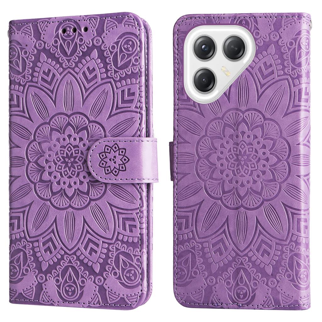 Für TECNO Pova 7 Ultra 5G Hülle Sonnenblumen-Prägung Leder-Brieftasche Handyhülle