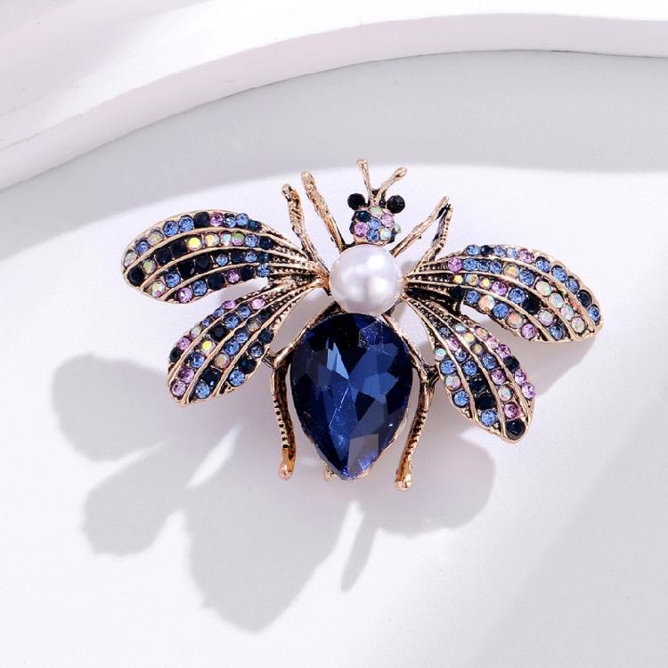 Elegant Bees Shaped Brooch with Diamonds Versatile Accessory for Outfits Zinc Alloy Construction Clothing Accessory