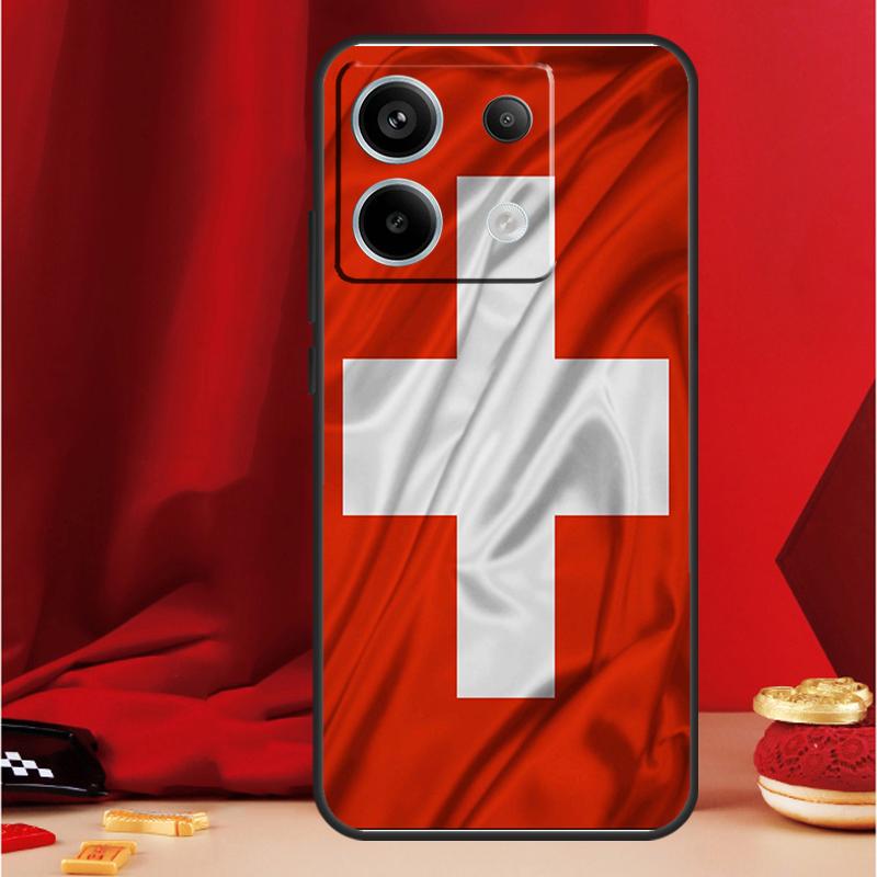 Switzerland Swiss Flag Case For Xiaomi Redmi Note 9 10 11 12 13 Pro Plus 9S 10S 11S 12S Redmi 12 10C 9C 13C Coque