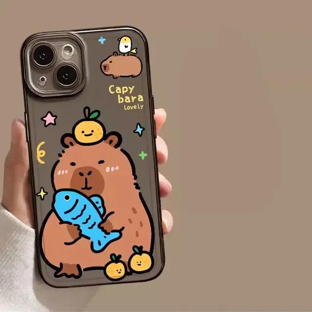 Cute Cartoon Capybara Phone Case for Iphone 12 13 11 14 15 Pro Max X XS MAX XR 7 8Plus SE2 Funny Animal Couple Soft Cover Fundas