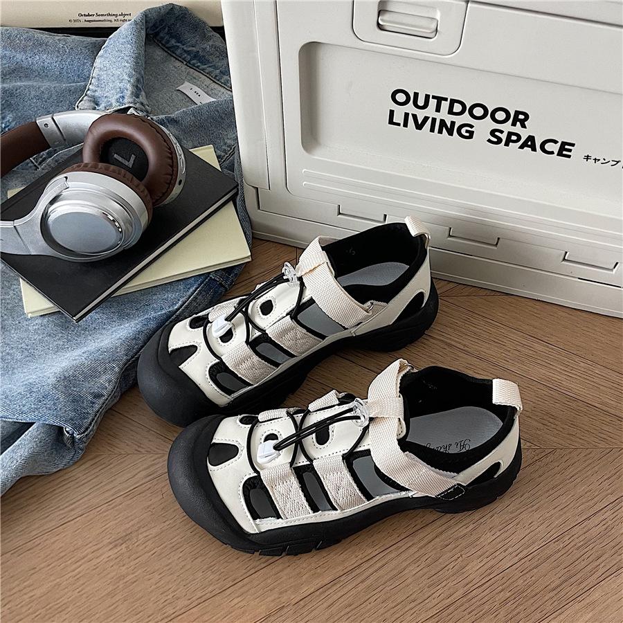 Summer Low Cut Thick Soled Women's Sandals Round Headed Breathable Casual Beach Sandals Outdoor Garden Shoes Zapatos De Mujer