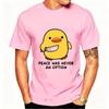 Funny Peace Was Never An Option Cute Animal Tshirt Funny Goose Graphic T Shirts Summer Casual Short Sleeve Tops Unisexs Clothing