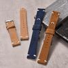 Vintage Suede Leather Watch Strap 20mm 22mm Contrast Stitching Quick Release Soft Snug Fit Replacement Strap