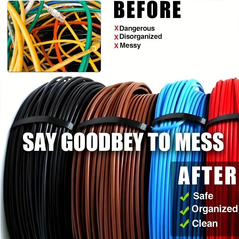 Attaches de câble en plastique auto-bloquantes en nylon durables pour organisateur électronique, attaches-câbles UV Noir