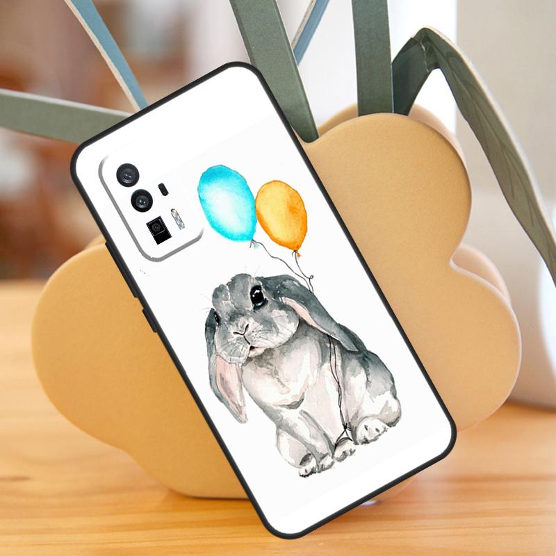 Cute Bunny Rabbit Case For POCO F6 Pro X6 X5 X3 F3 F5 M6 M5s Xiaomi 13T Pro 11T 12T 12 13 Lite 14 Ultra Cover