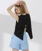 XEXYMIX Pima Back Slit Sleeveless Black Xfk2Te1104