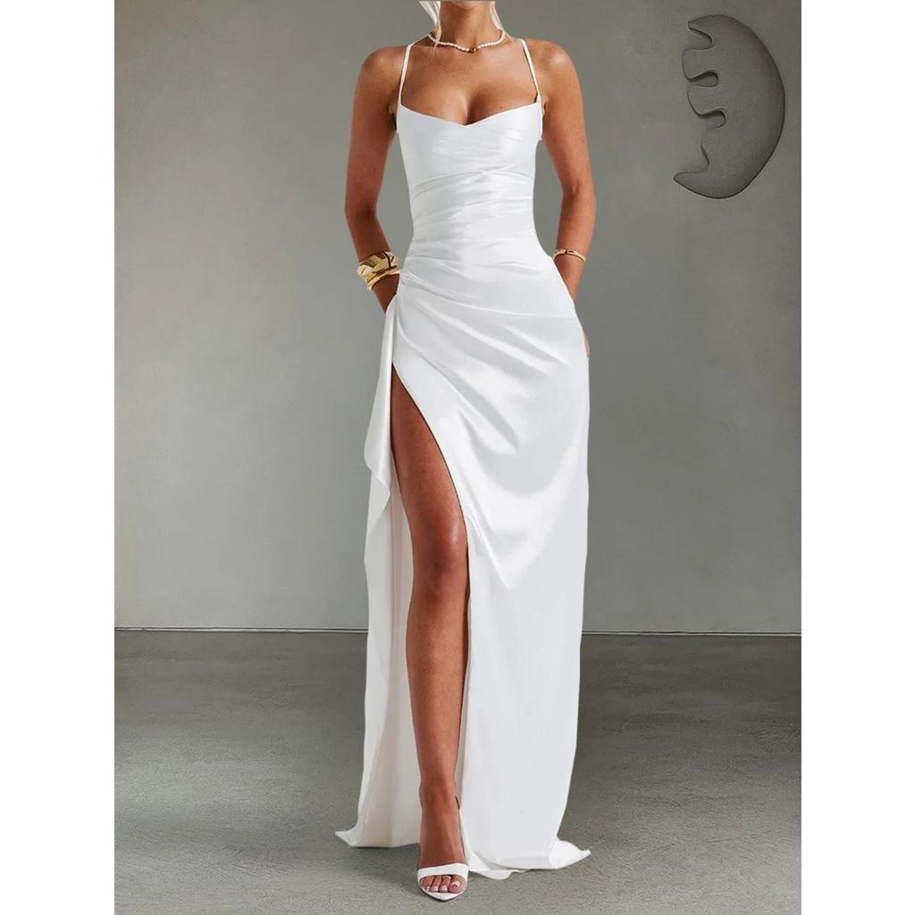 LYRIA Women Dress Elegant Fashion Beautiful Women's Dresses Party Night Dresses Evening New Y2K Sexy Halter Wrap Hip Long Dresses