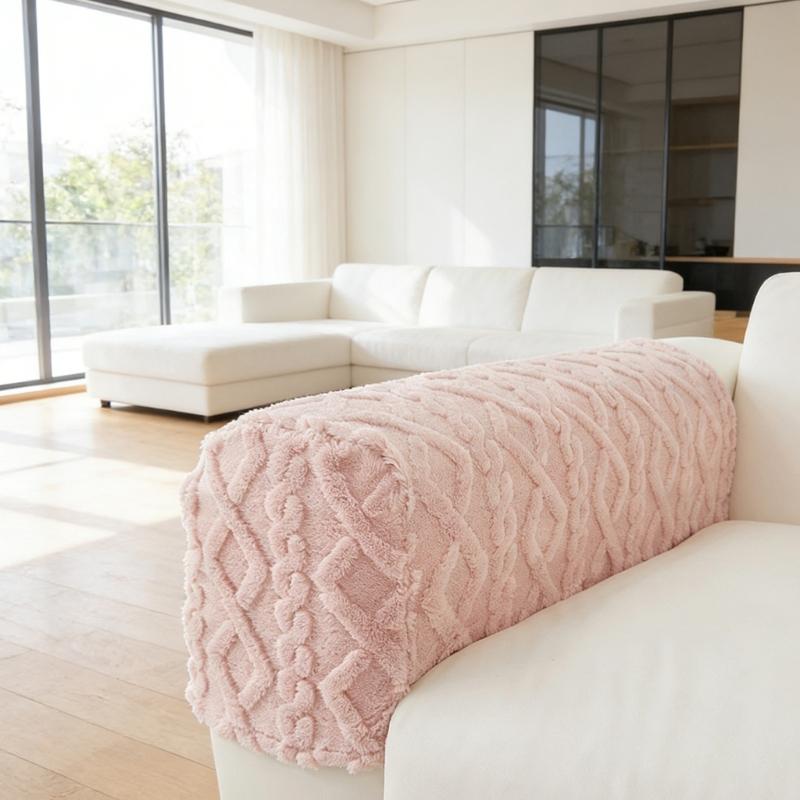 Luxurious Plush Sofa Arm Cover For Comfort And Warmth Furniture Protector Machine Washable Fuzzy Armrest Slipcover
